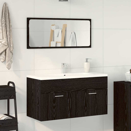 Bathroom Furniture Set 2 pcs Black Oak 90 x 38.5 x 46 cm