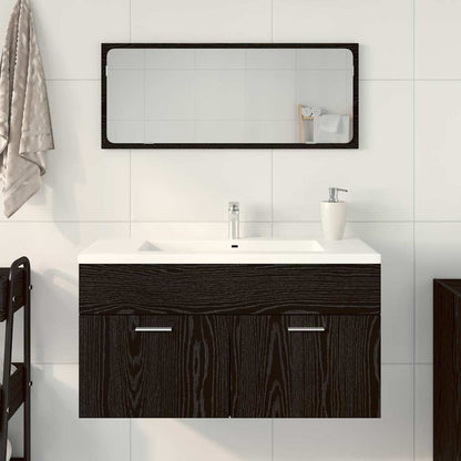 Bathroom Furniture Set 2 pcs Black Oak 90 x 38.5 x 46 cm
