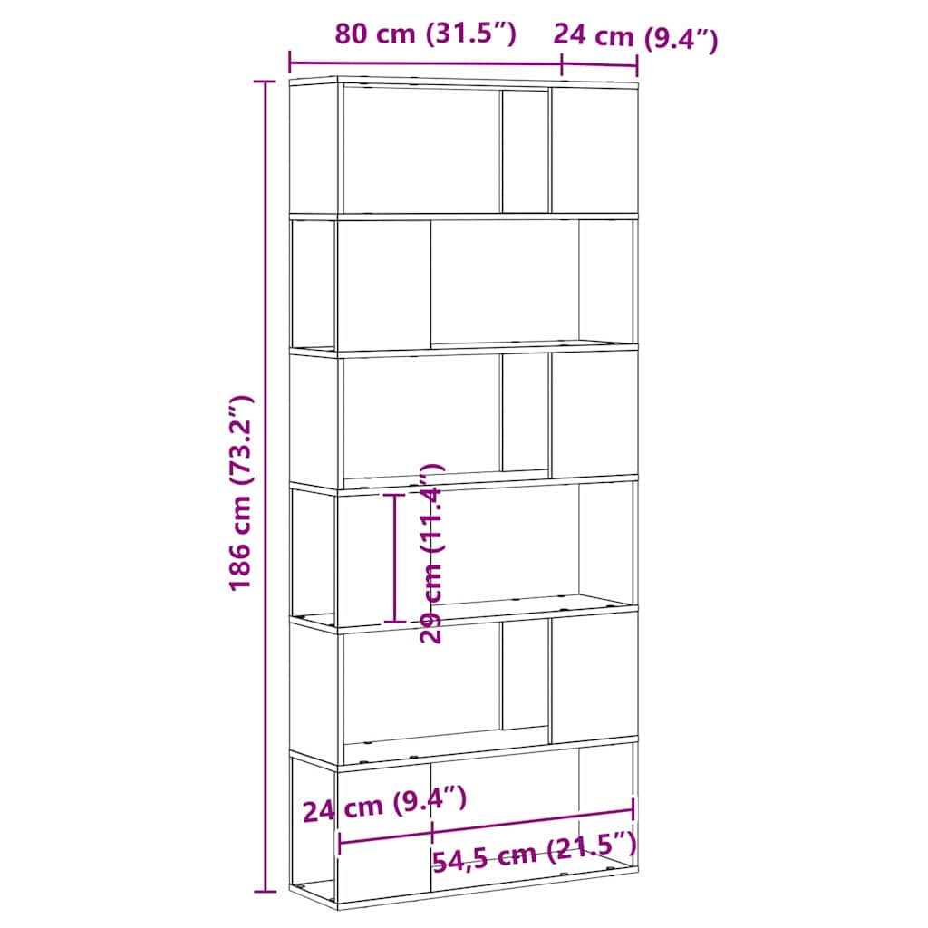 TV Cabinet Set Black 80 x 24 x 186 cm Engineered Wood