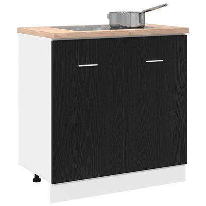 Sink Bottom Cabinet Black Oak 80x46x81.5 cm Engineered Wood