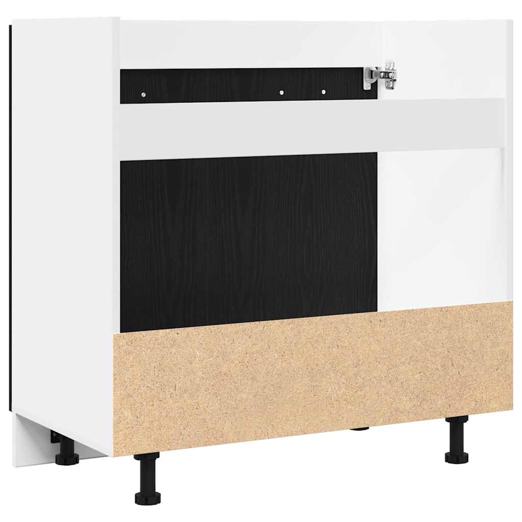 Sink Bottom Cabinet Black Oak 80x46x81.5 cm Engineered Wood