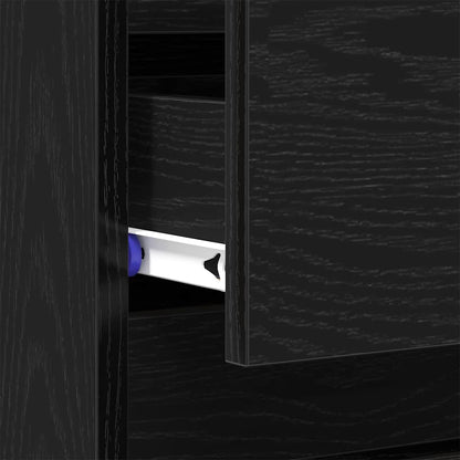 Bedside Cabinet Black Oak 40 x 35 x 70 cm Engineered wood