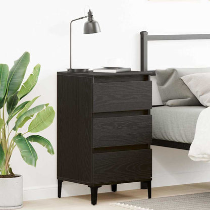 Bedside Cabinet Black Oak 40 x 35 x 70 cm Engineered wood