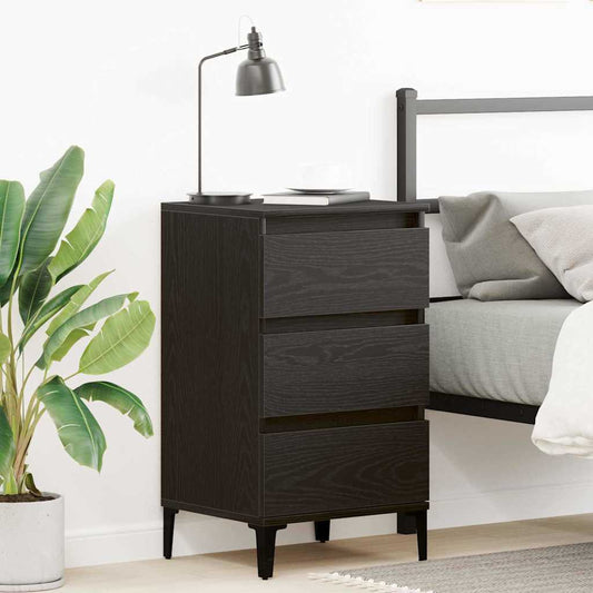 Bedside Cabinet Black Oak 40 x 35 x 70 cm Engineered wood