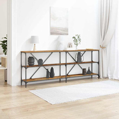 Console Table with Shelf Brown 200 x 30 x 75 cm Engineered Wood