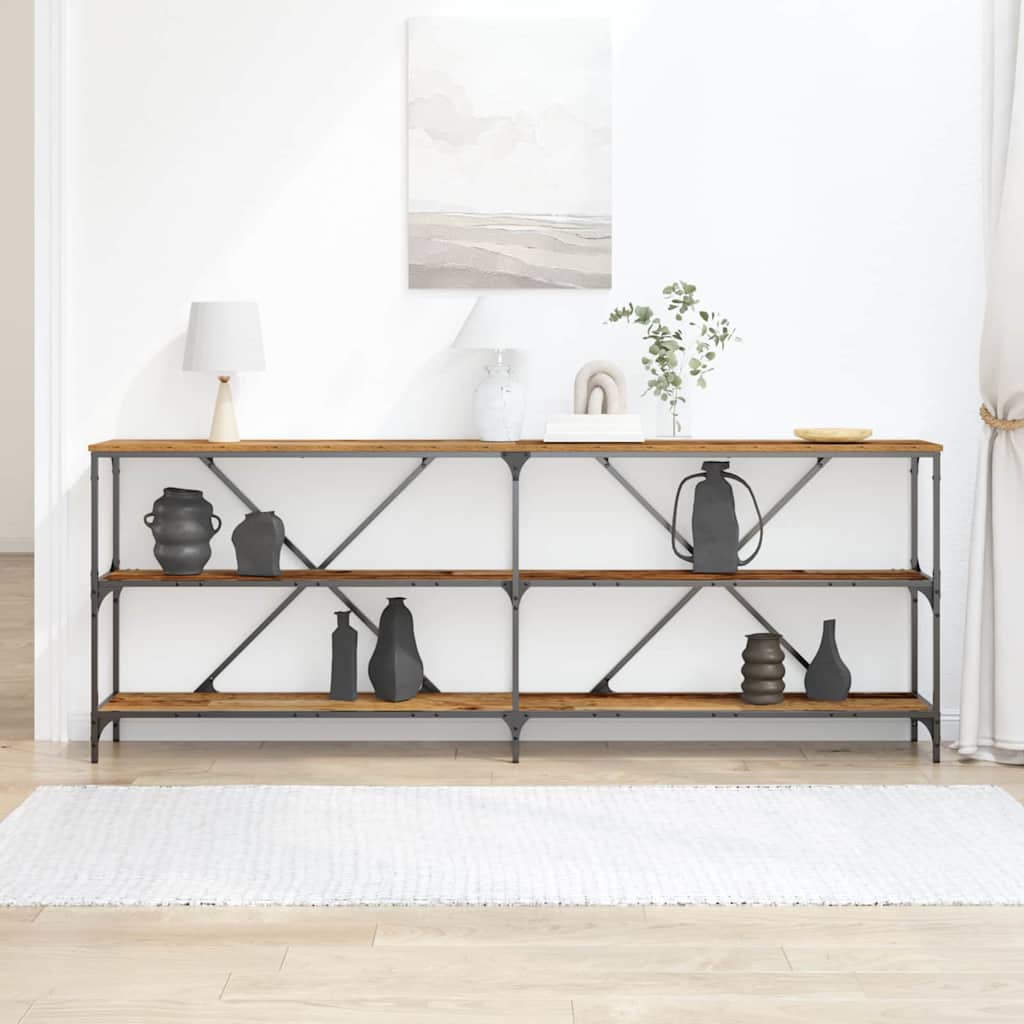 Console Table with Shelf Brown 200 x 30 x 75 cm Engineered Wood