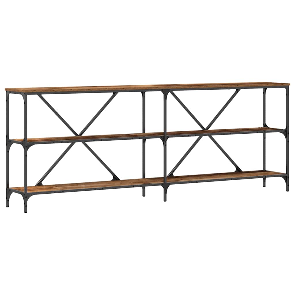 Console Table with Shelf Brown 200 x 30 x 75 cm Engineered Wood