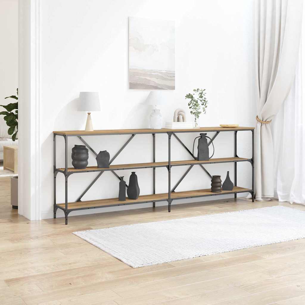 Console Table with Shelf Brown 200 x 30 x 75 cm Engineered Wood