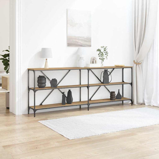 Console Table with Shelf Brown 200 x 30 x 75 cm Engineered Wood