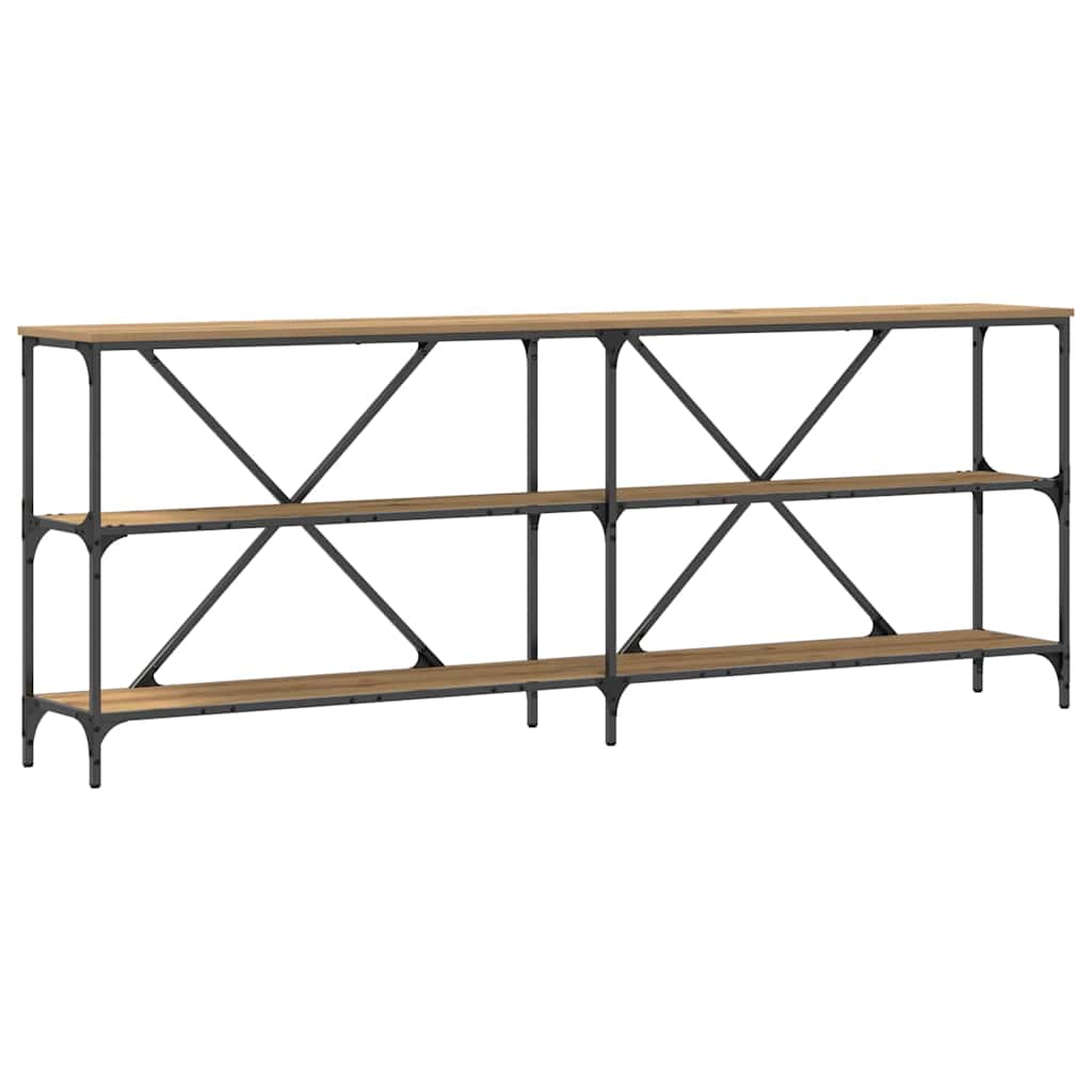 Console Table with Shelf Brown 200 x 30 x 75 cm Engineered Wood