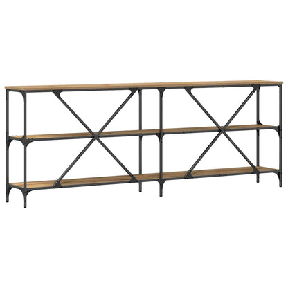 Console Table with Shelf Brown 200 x 30 x 75 cm Engineered Wood