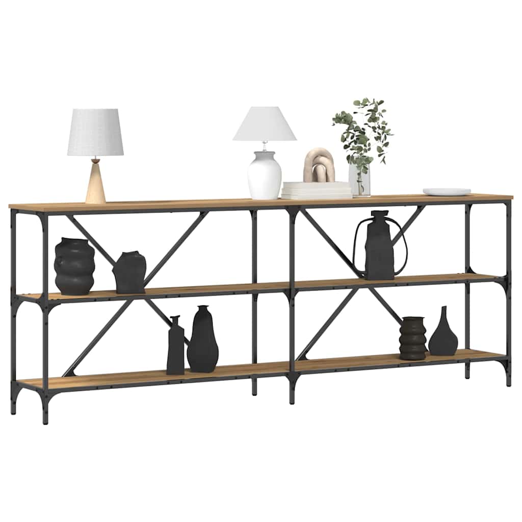 Console Table with Shelf Brown 200 x 30 x 75 cm Engineered Wood