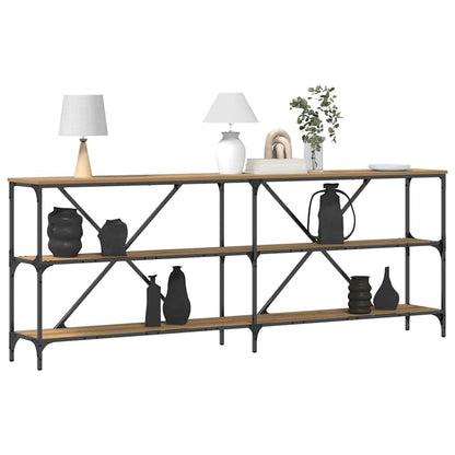 Console Table with Shelf Brown 200 x 30 x 75 cm Engineered Wood