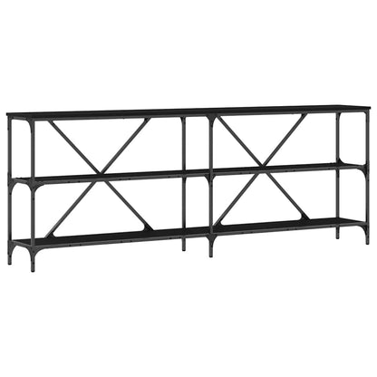 Console Table with Shelf Black 200 x 30 x 75 cm Engineered Wood