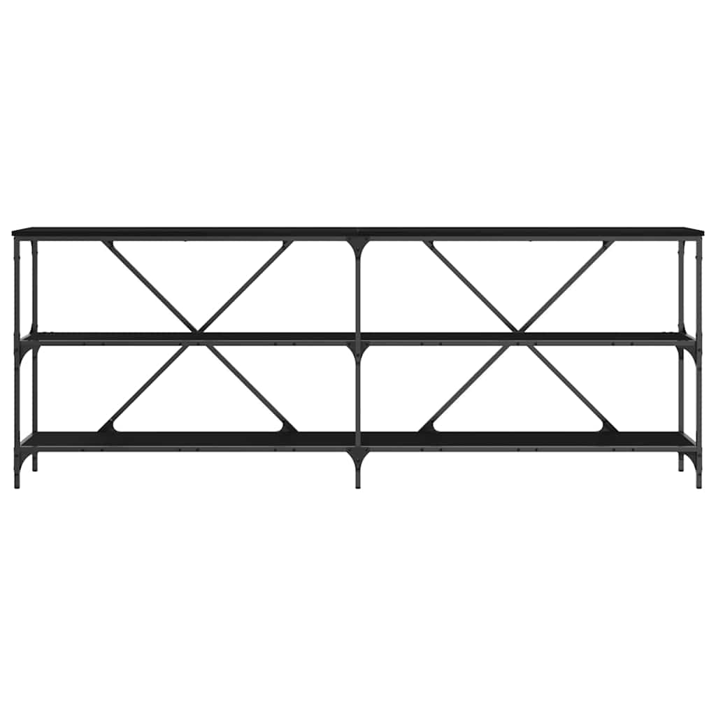 Console Table with Shelf Black 200 x 30 x 75 cm Engineered Wood