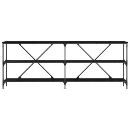 Console Table with Shelf Black 200 x 30 x 75 cm Engineered Wood