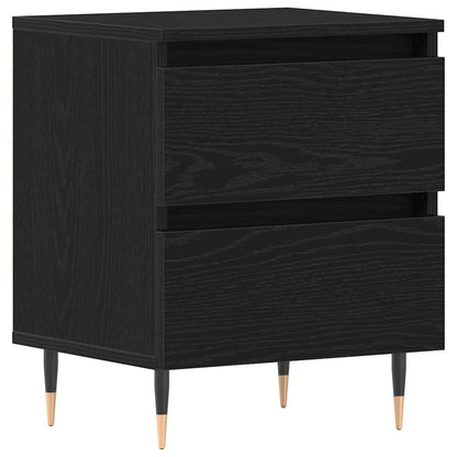 Bedside Cabinet Black oak 40 x 35 x 50 cm Engineered wood