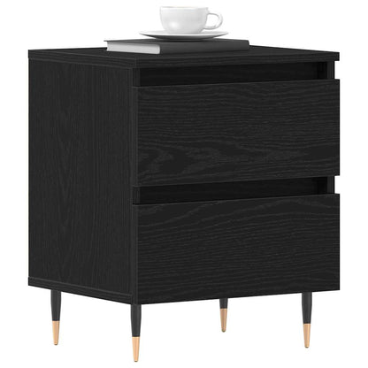 Bedside Cabinet 2 pcs Black oak 40 x 35 x 50 cm Engineered wood