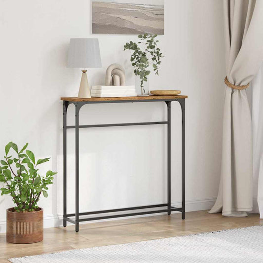 Console Table with Shelf Old Wood 75 x 19.5 x 75 cm