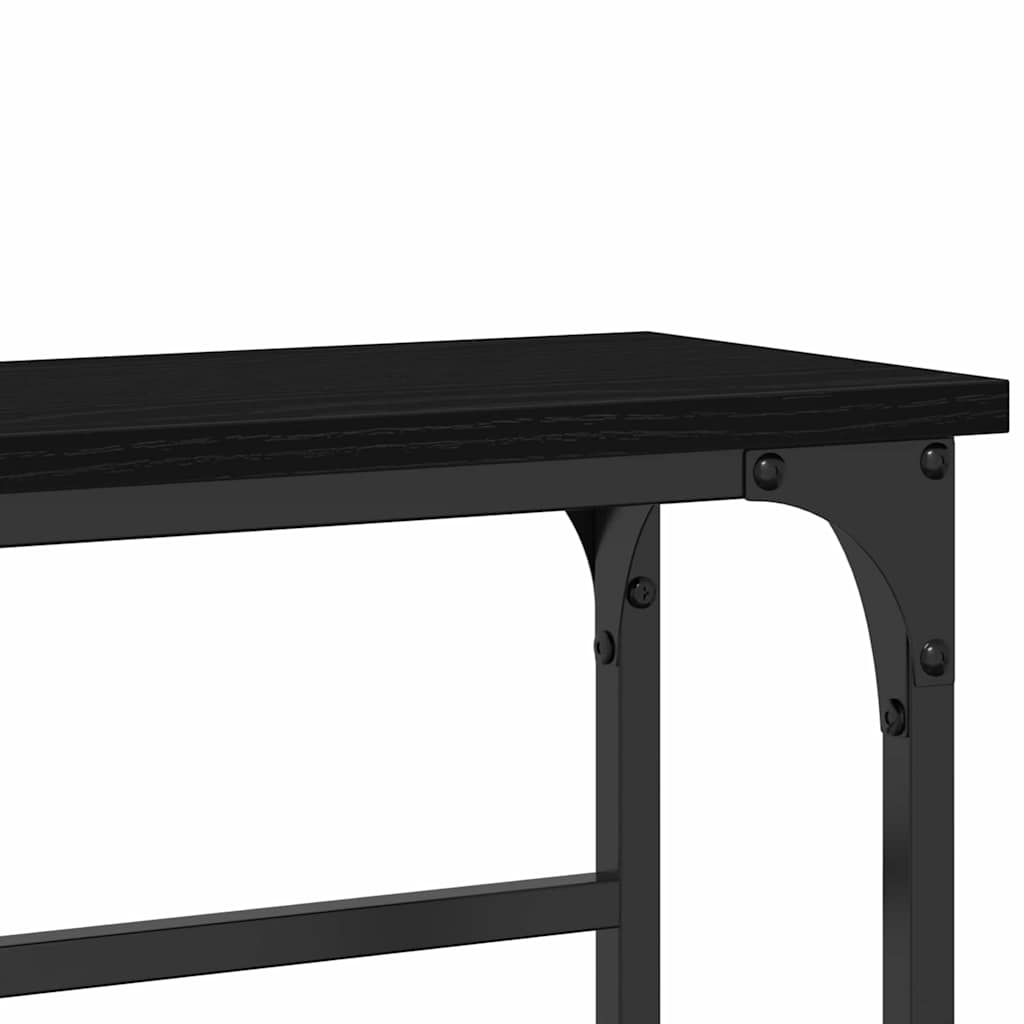 Console Table with Shelf Black oak 75 x 19.5 x 75 cm