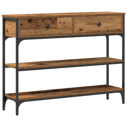 Console Table with Drawer with Shelf Old wood 100 x 25 x 75 cm