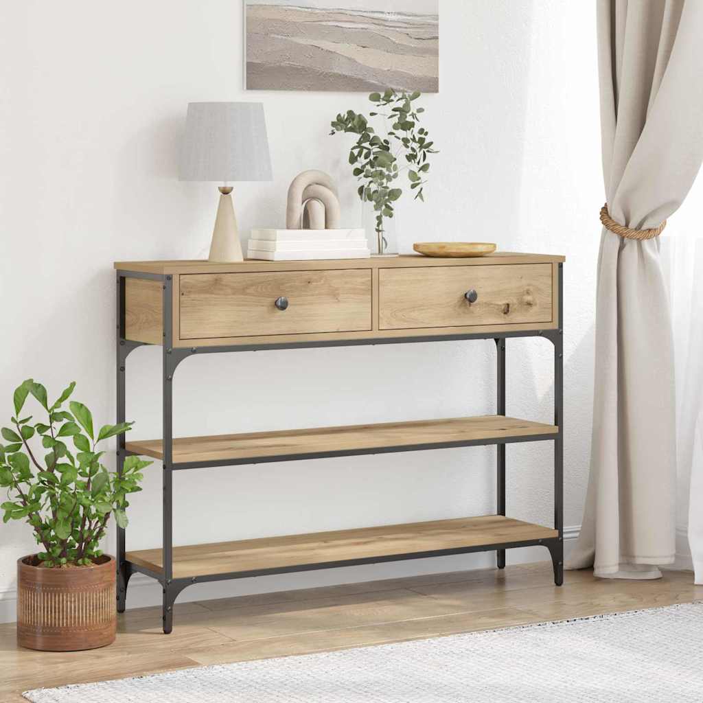 Console Table with Drawer Artisan oak 100 x 25 x 75 cm