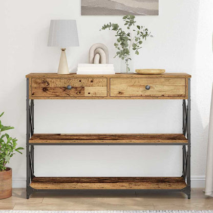 Console Table with Drawer with Shelf Old wood 100 x 28 x 75 cm