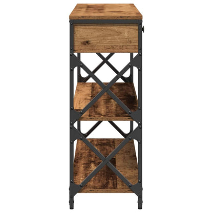Console Table with Drawer with Shelf Old wood 100 x 28 x 75 cm