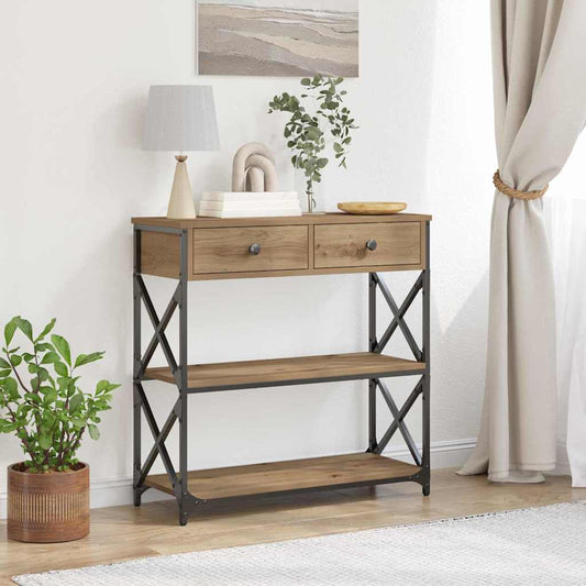Console Table with Drawer Artisan oak 75 x 28 x 75 cm