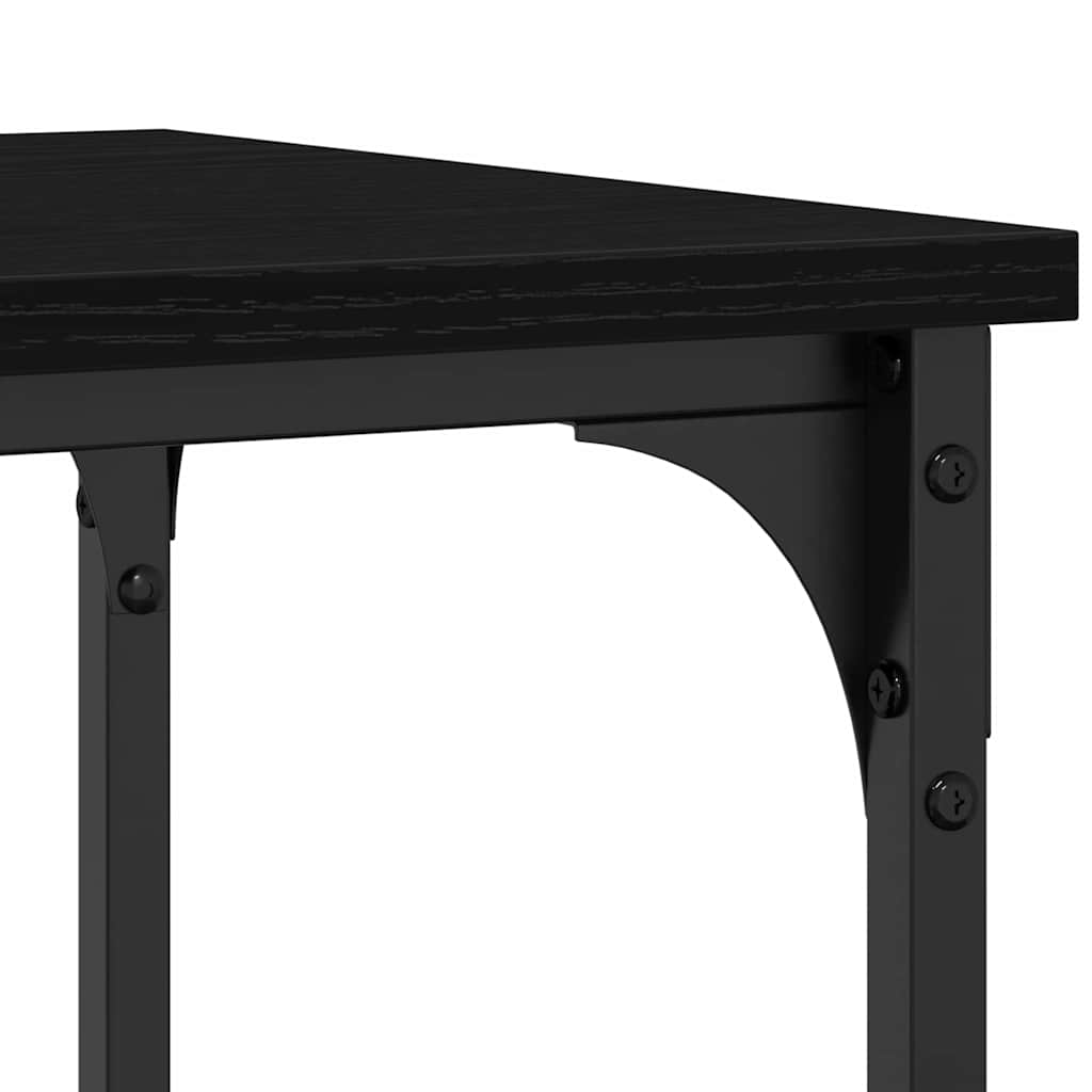 Console Table with Shelf Black oak 100 x 35 x 75 cm