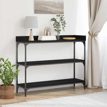 Console Table with Shelf Black oak 100 x 30 x 80 cm