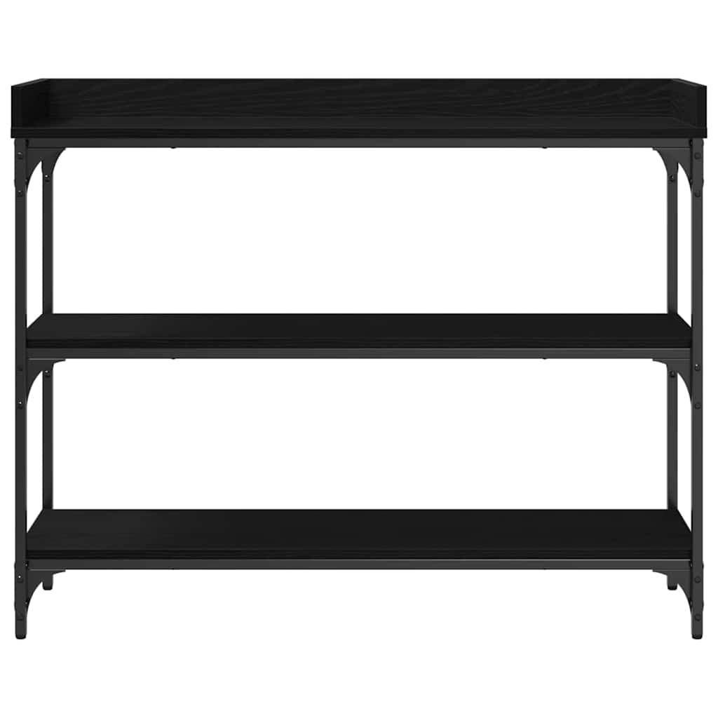 Console Table with Shelf Black oak 100 x 30 x 80 cm