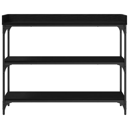 Console Table with Shelf Black oak 100 x 30 x 80 cm