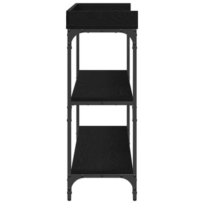 Console Table with Shelf Black oak 100 x 30 x 80 cm