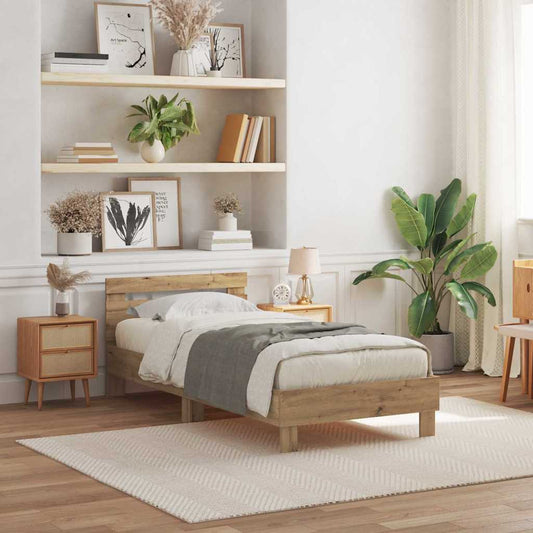 Bed Frame Artisan oak 100 x 200 cm Engineered wood