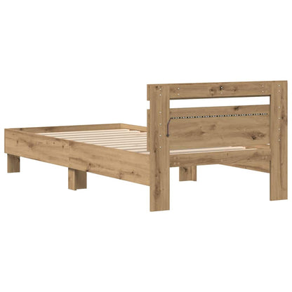 Bed Frame Artisan oak 100 x 200 cm Engineered wood