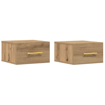 Bedside Cabinet Wall-mounted 2 pcs Artisan oak 35 x 35 x 20 cm