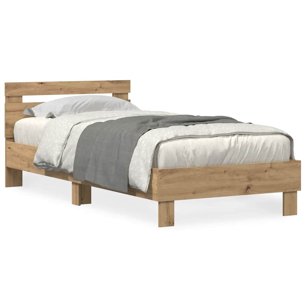 Bed Frame Artisan oak 90 x 200 cm Engineered wood