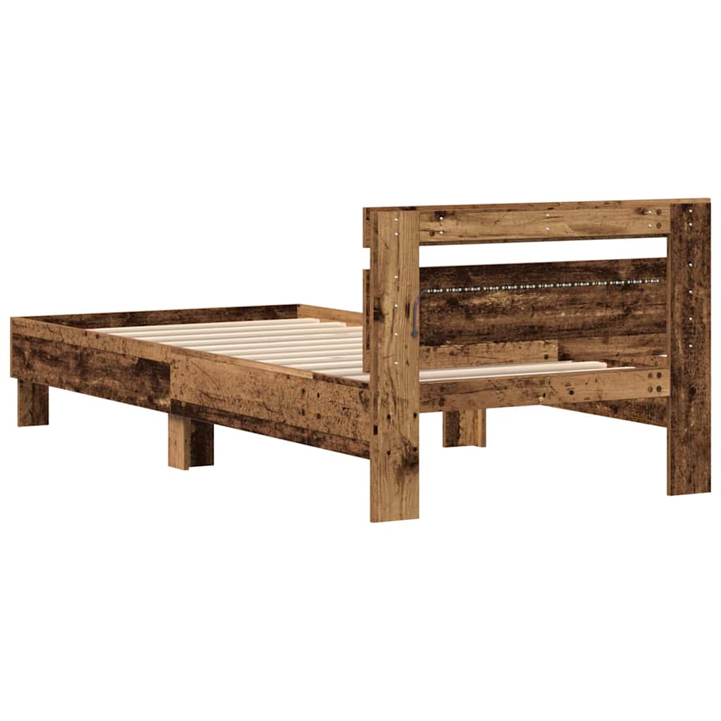 Bed Frame Old wood 75 x 190 cm Engineered wood