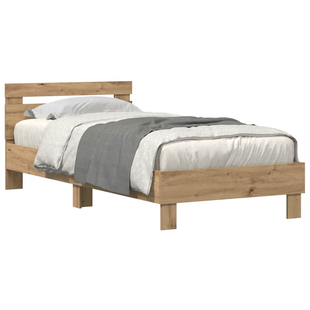 Bed Frame Artisan oak 75 x 190 cm Engineered wood