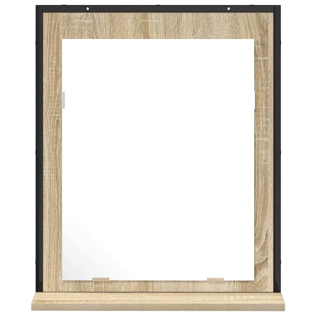 Bathroom Mirror Black 50 x 12 x 60 cm Glass and Engineered Wood