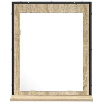 Bathroom Mirror Black 50 x 12 x 60 cm Glass and Engineered Wood