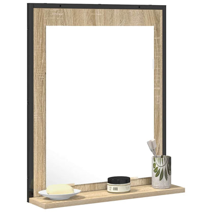 Bathroom Mirror Black 50 x 12 x 60 cm Glass and Engineered Wood