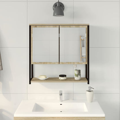 Bathroom Mirror Beige 60 x 16 x 60 cm Glass and Engineered Wood