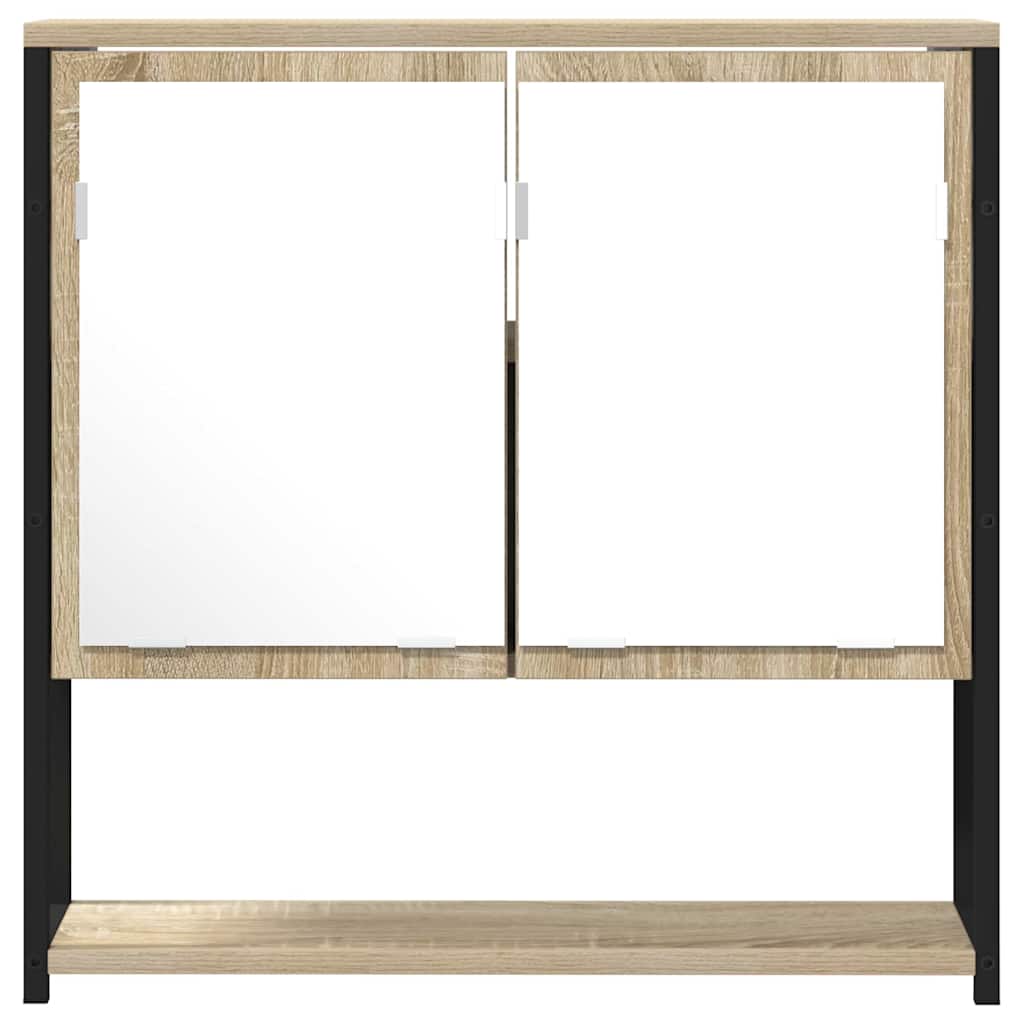 Bathroom Mirror Beige 60 x 16 x 60 cm Glass and Engineered Wood