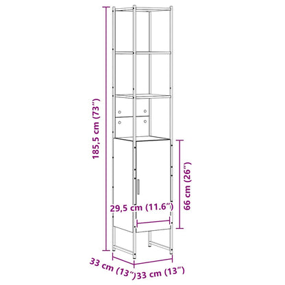 Bathroom Cabinet Beige 33 x 33 x 185.5 cm Engineered wood