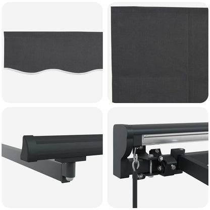 Retractable Awning Manual Grey and anthracite 300 x 250 cm