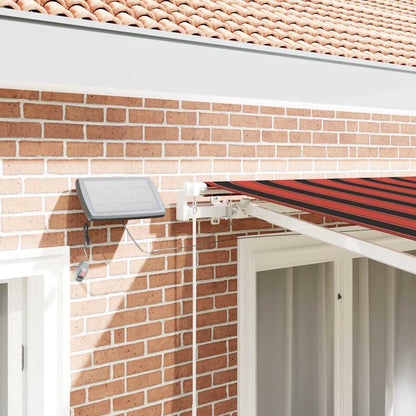 Retractable Awning with Orange and brown 300 x 250 cm Fabric
