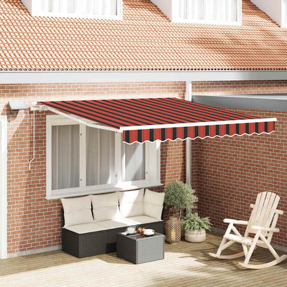 Retractable Awning with Orange and brown 300 x 250 cm Fabric