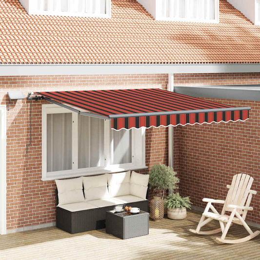 Retractable Awning Manual Orange and brown 300 x 250 cm Fabric